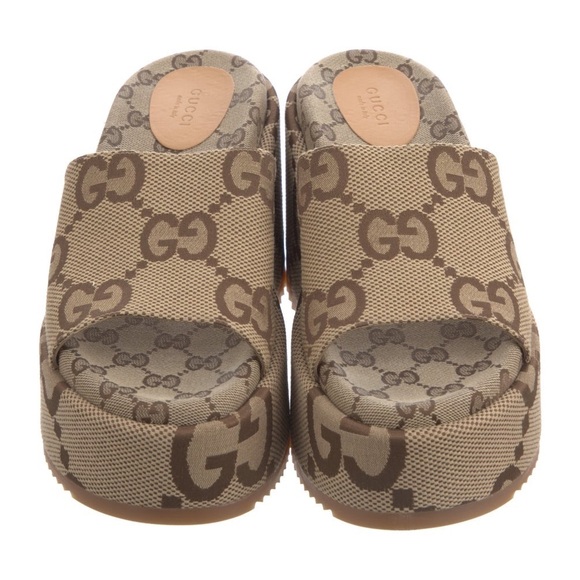 Gucci Shoes - Gucci Tan Slide Sandals